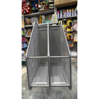 [ HY3629 ] Kệ Rổ hồ sơ, khay tạp chí 2 ngăn bằng sắt lưới ( xám, đen). - Văn phòng phẩm Thu Thảo