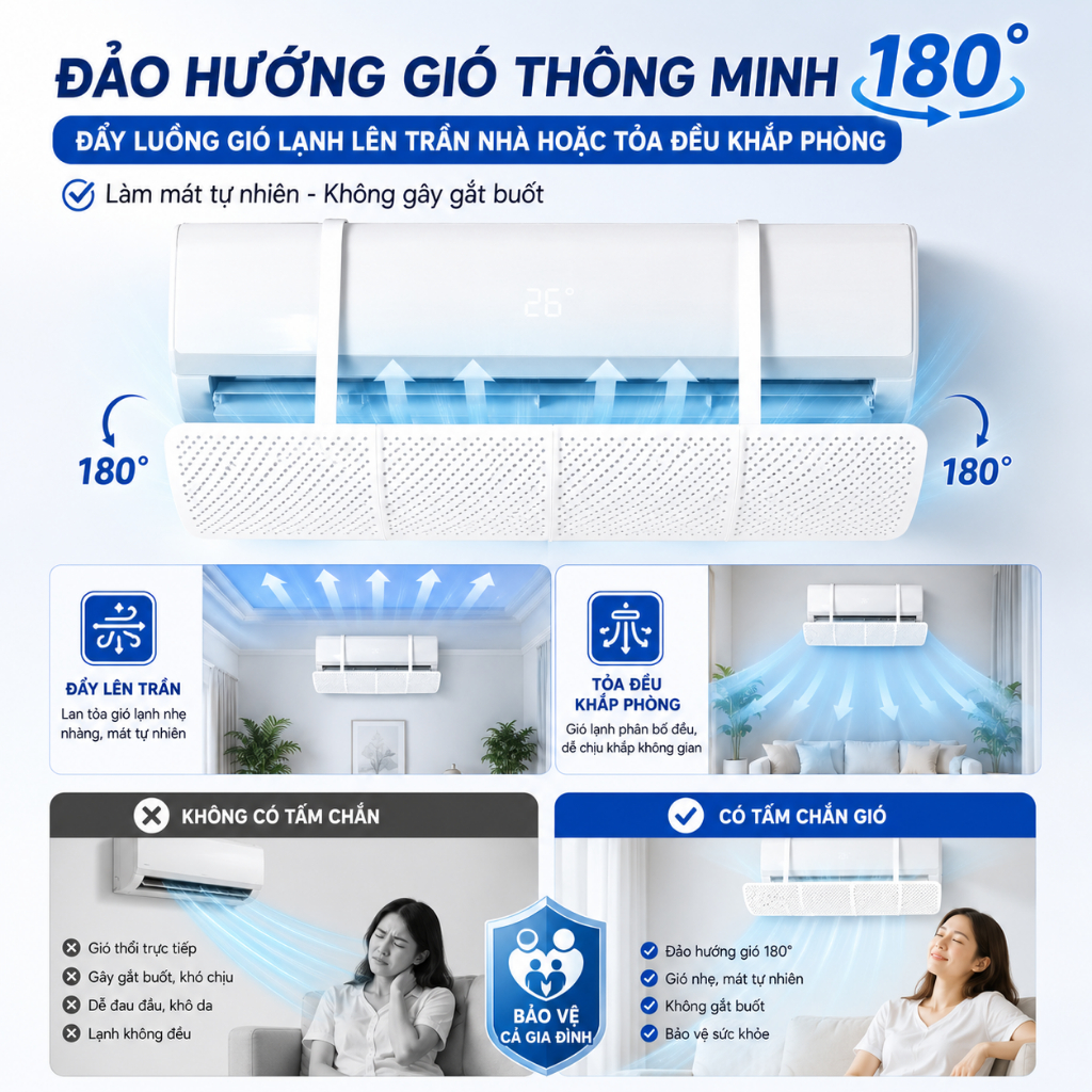 Tấm chắn gió điều hòa 🌸FREESHIP🌸 tấm chắn đổi hướng gió điều hòa máy lạnh có thể điều chỉnh kích thước | BigBuy360 - bigbuy360.vn