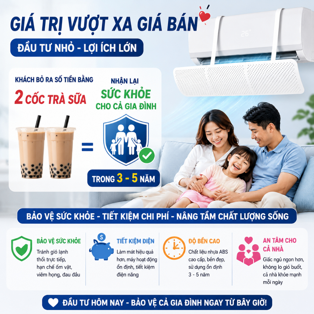 Tấm chắn gió điều hòa 🌸FREESHIP🌸 tấm chắn đổi hướng gió điều hòa máy lạnh có thể điều chỉnh kích thước | BigBuy360 - bigbuy360.vn