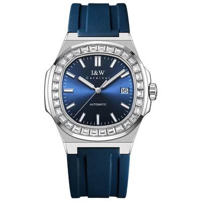 Đồng hồ nam chính hãng I&W CARNIVAL 750G2-S2 Kính sapphire,Chống nước ,Máy cơ (Automatic),mặt đen dây thép
