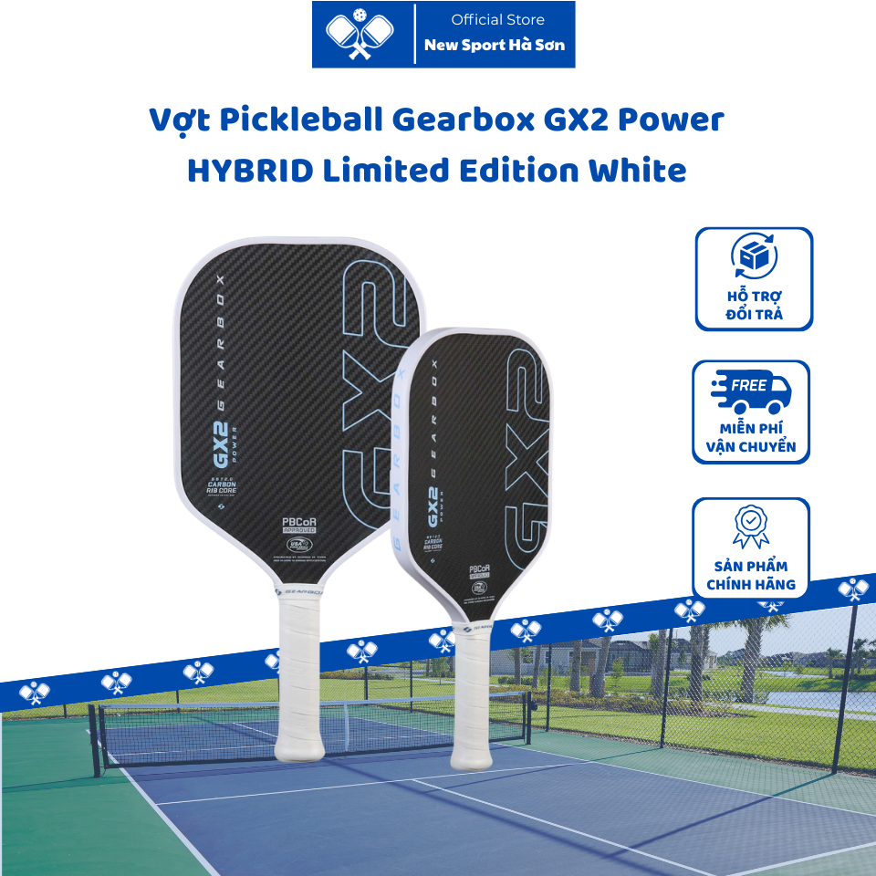Vợt pickleball Gearbox GX2 Power Hybrid 16mm phù hợp với mọi lối chơi