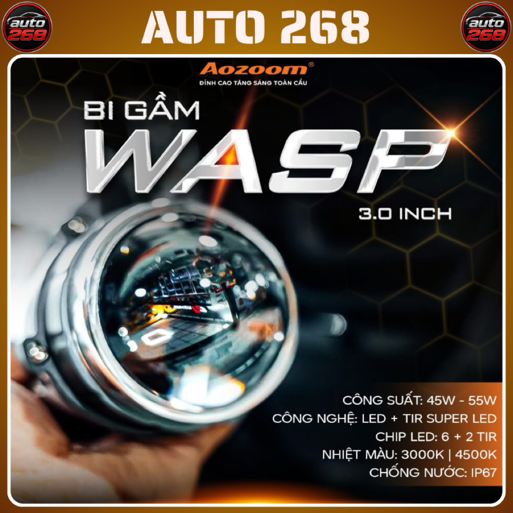 Bi gầm AOZOOM WASP 3.0 inch NEW 2026 nhiệt màu 4500k, bảo hành 3 năm(giá 1 cặp)