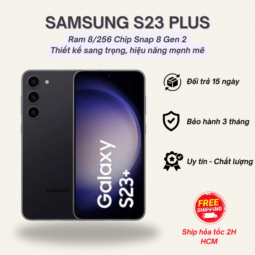 Điện thoại Samsung S23 Plus Ram 8GB-256GB Snap 8 Gen 2