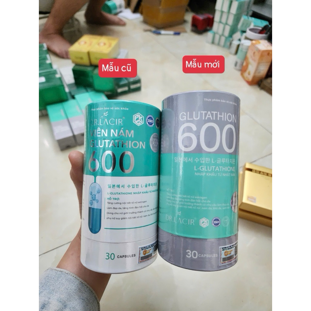 Viên uống trắng da ngừa nám DR.LACIR Glutathione 600 hộp 30 viên { Chính hãng}