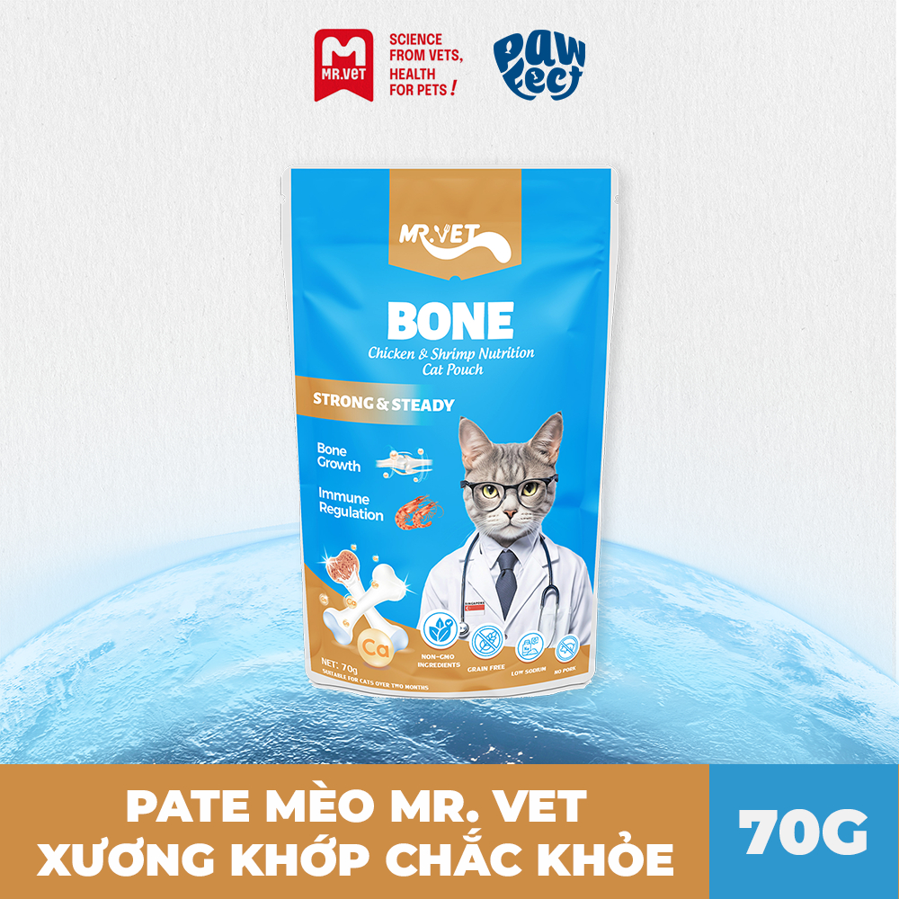 MR. VET PATE 70G BONE – Pate Cho Mèo Hỗ Trợ Xương Khớp, Bổ Sung Canxi, Dinh Dưỡng Cao Cấp