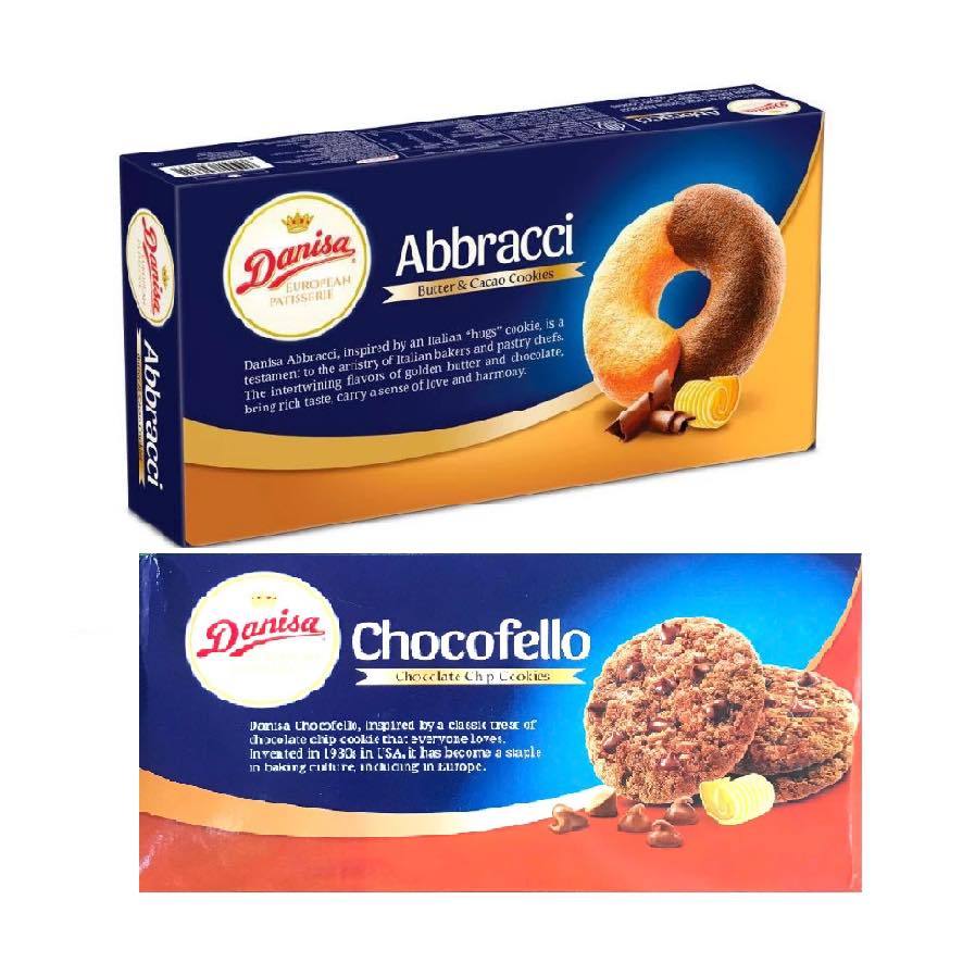 Bánh Quy Danisa Chocofello Socola Chip / Abbraccia vị Bơ & Socola