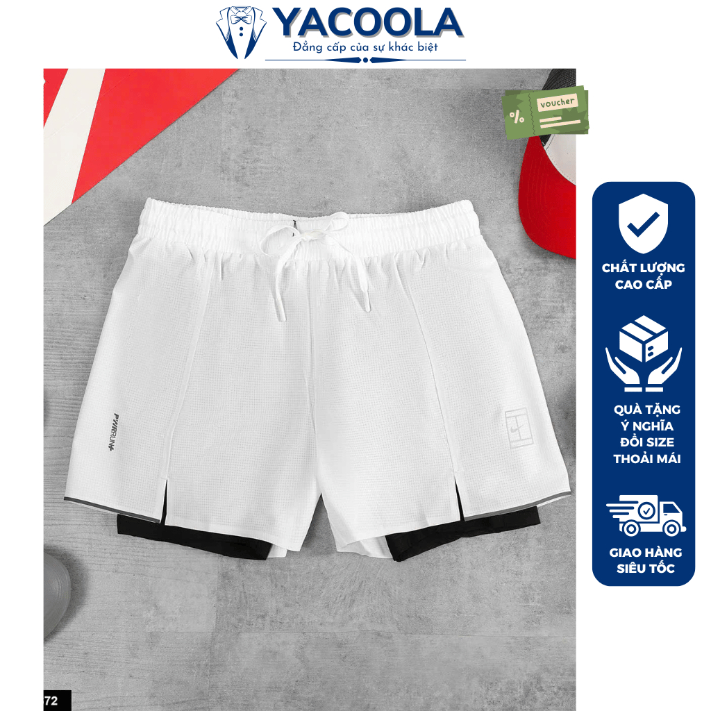 Quần Đùi Thể Thao Nam Mùa Hè, Chất Poly + Spandex Cao Cấp, Mềm Mịn, Thoáng Mát, Thấm Hút Mồ Hôi Yaco