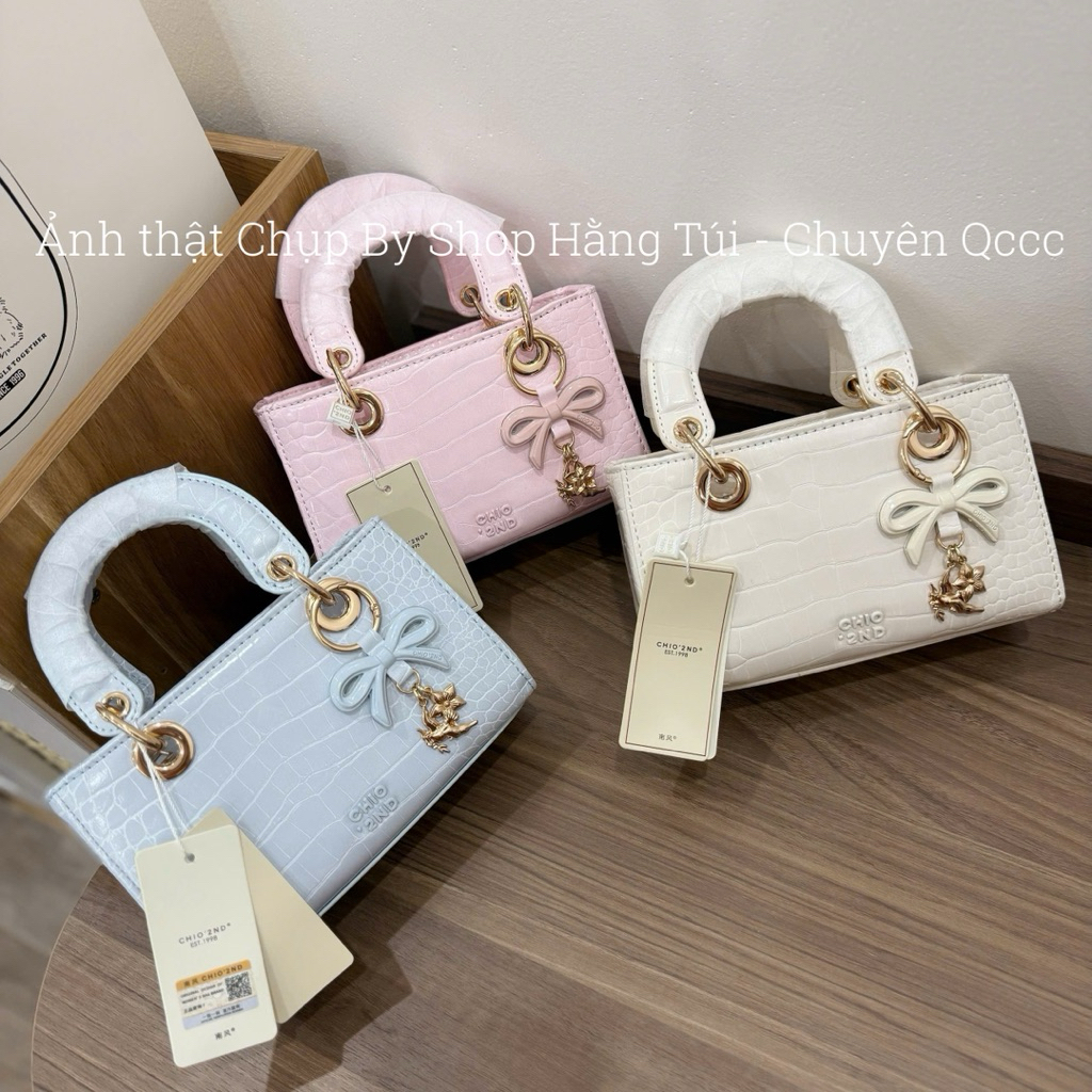 BST NEW Charm Nơ Túi CHIO DÁNG NGANG DA BÓNG Charm Nơ