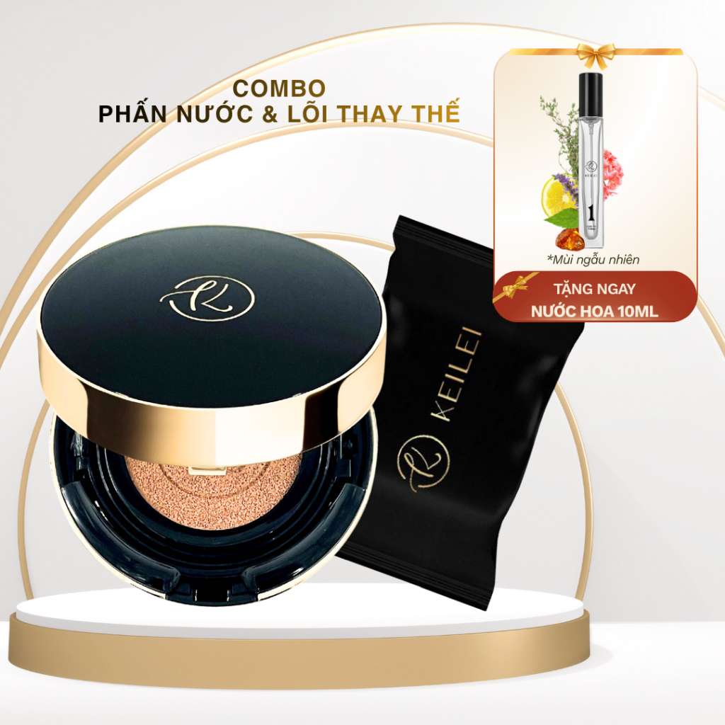 COMBO Makeup Hoàn Hảo - Cushion/ Phấn nước Đa Năng 3in1 KEILEI + Lõi Phấn thay thế - CHỌN >