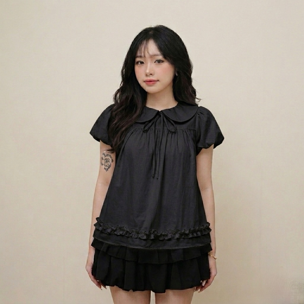 [MỞ BÁN] ÁO SƠ MI BABYDOLL CỔ PETER PAN PHỐI NƠ VIỀN BÈO TIỂU THƯ CHẤT GIÓ NHĂN DÁNG SUÔNG CHO NỮ m6612 | BigBuy360 - bigbuy360.vn