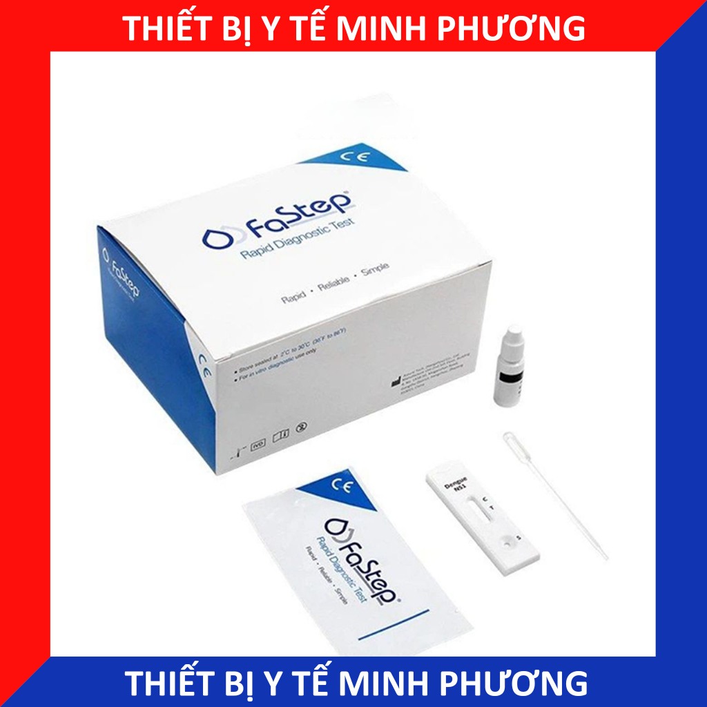 Test nhanh chuẩn đoán sốt xuất huyết Dengue NS1/IgM/IgG Helgen, Fastep...