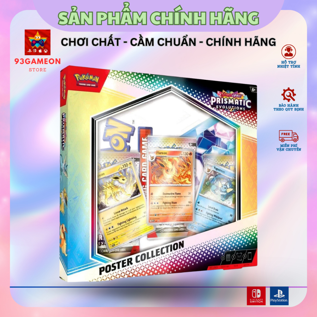 [CHÍNH HÃNG] Pokemon TCG: Scarlet & Violet - Prismatic Evolutions Poster Collection Box