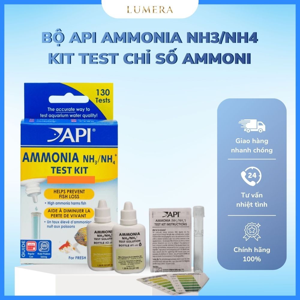 [Lumera Aquarium] API Ammonia Test Kit NH3 / NH4, Bộ Kiểm Tra Nồng Độ Amoniac Trong Nước Hồ Cá