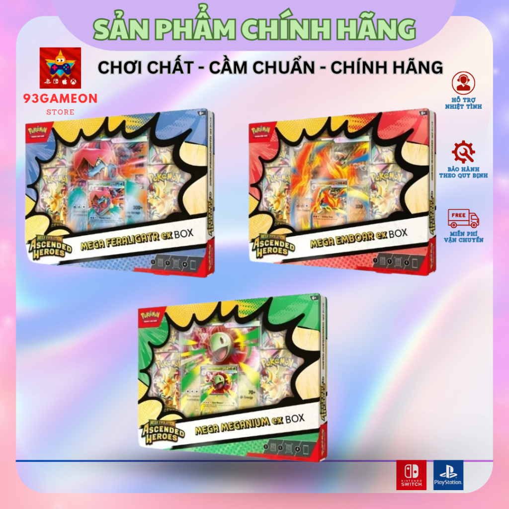 [CHÍNH HÃNG] Pokémon TCG: Mega Evolution - Ascended Heroes Mega ex Box