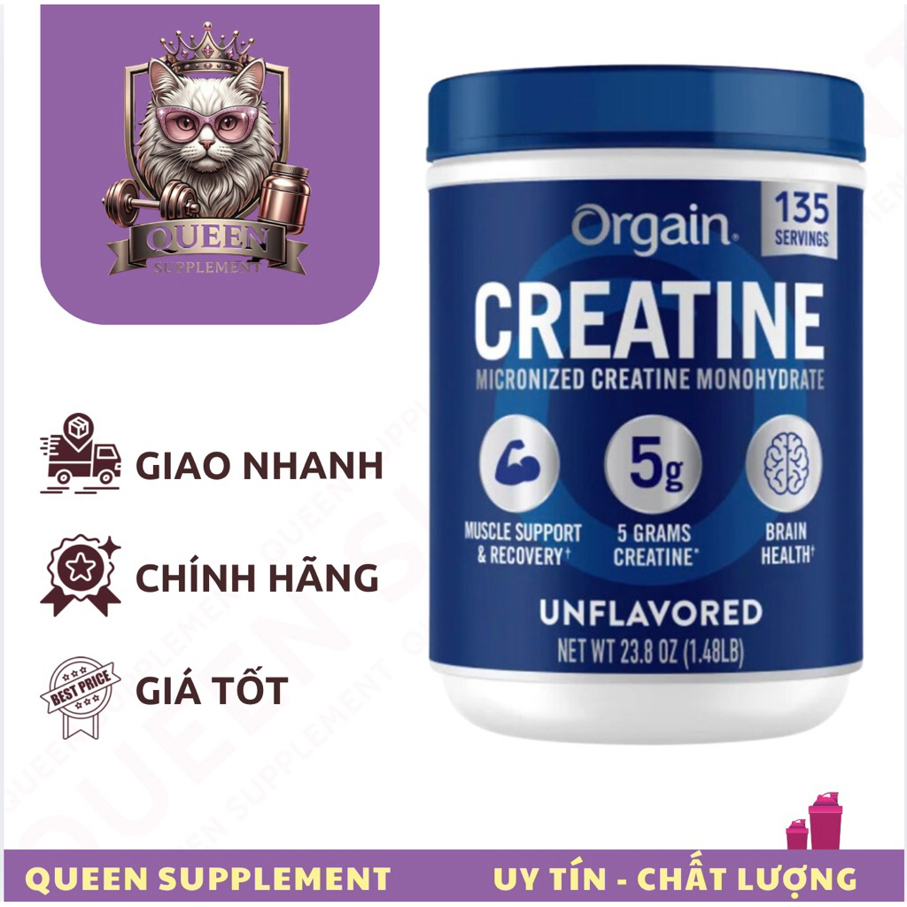 [Chính hãng] Bột Orgain Creatine Micronized Creatine Monohydrate (675g)