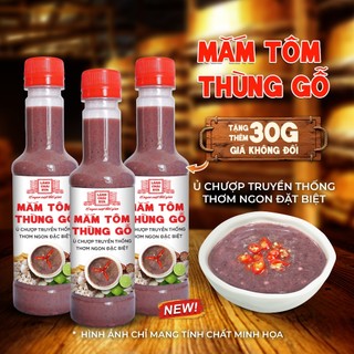 COMBO 3 HỦ MẮM TÔM THÙNG GỖ Làng Chài Xưa nguyên liệu tươi, thơm ngon đặc biệt chai 290g