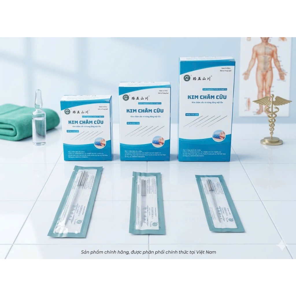 Kim châm cứu LẠC Á dạng túi hộp 500 kim (10 kim/túi*50 túi) - Có ống dẫn kim - Đầy đủ kích thước