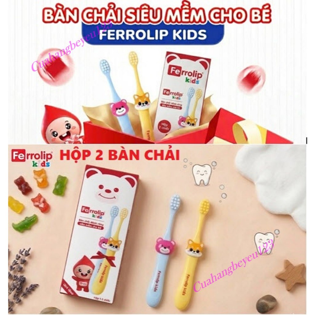 Set Hộp 2 bàn chải lông mềm cho Bé Ferrolip Kids HM