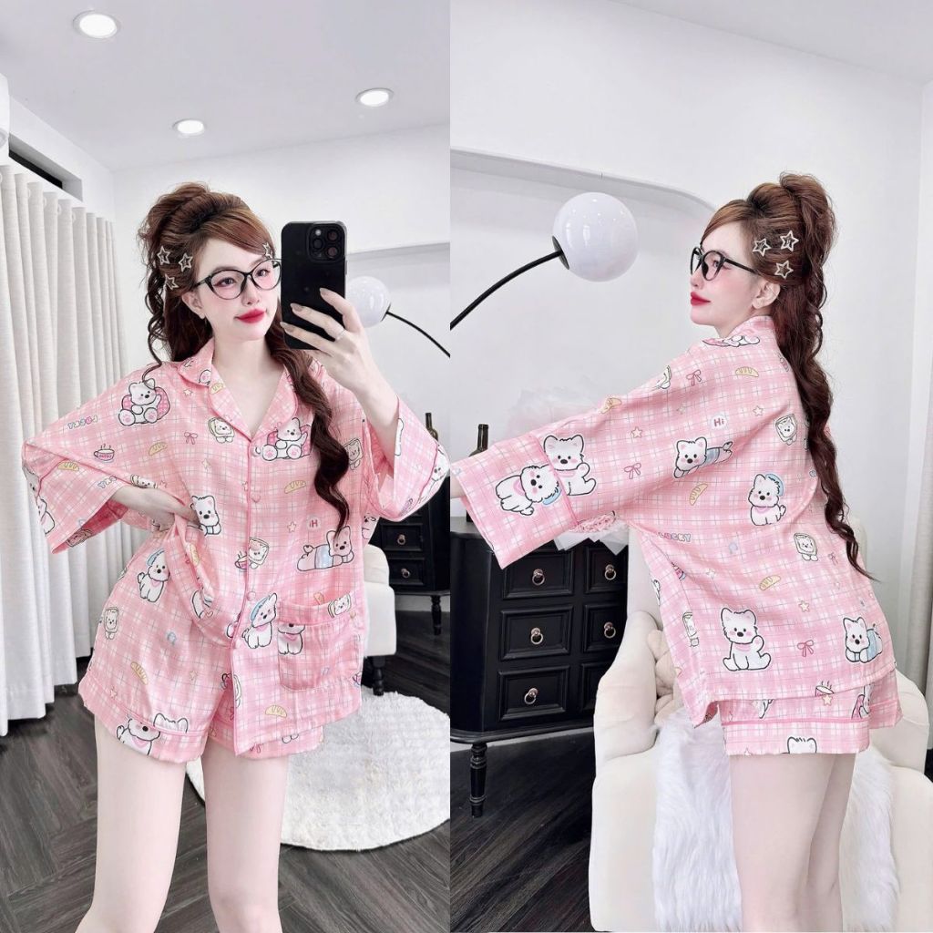 M41 Đồ Ngủ Pijama Bigsize Tay Cánh Dơi  MIKY, Đồ Ngủ Bigsize lụa Latin cao cấp mềm mại xinh xắn 5 < 80KG