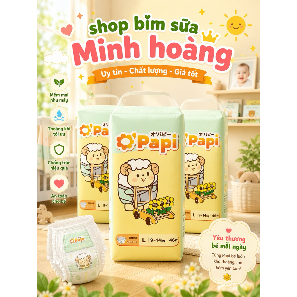 combo 3 bỉm opapi chính hãng full size từ nb-2xl