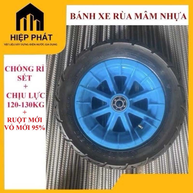 Bánh xe rùa, bánh mâm nhựa số 10, RUỘT MỚI, mâm nhựa đúc chịu lực cực tốt, Bánh xe rùa vành nhựa , v