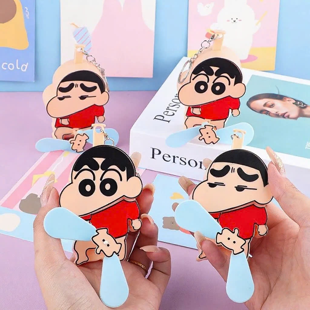 Móc Khoá Hình Shin Dễ Thương Hài Hước Có Cánh Quạt Tiện Lợi Móc Khóa Balo 3D Crayon Shin-chan