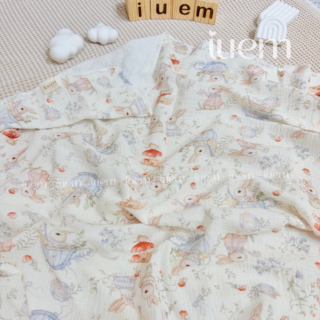 {Mẫu mới} Chăn xô 2 lớp kích thước lớn 1*1.2m, xô muslin cao cấp nhà iuem