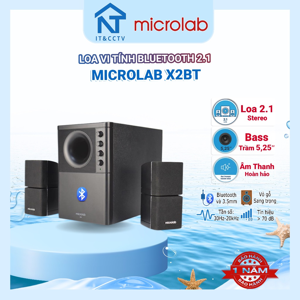Loa Vi Tính Microlab X2 BT Bluetooth 2.1 – Bass Sub Mạnh, Âm Thanh Sống Động