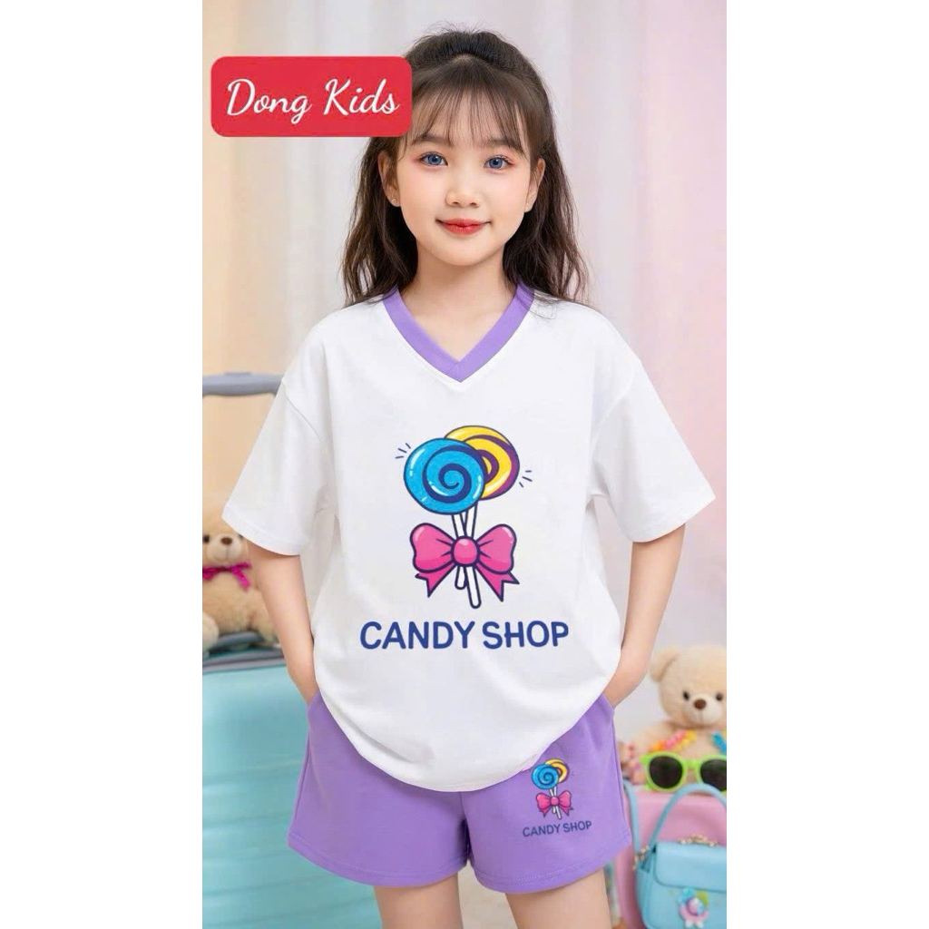 Shop A&N - bộ BG trái tim in hình kẹo mút