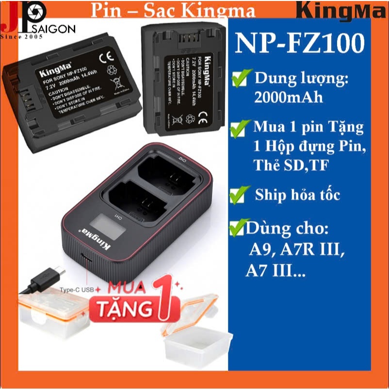 PIN SẠC ĐÔI VER 3 KINGMA CHO SONY NP-FZ100