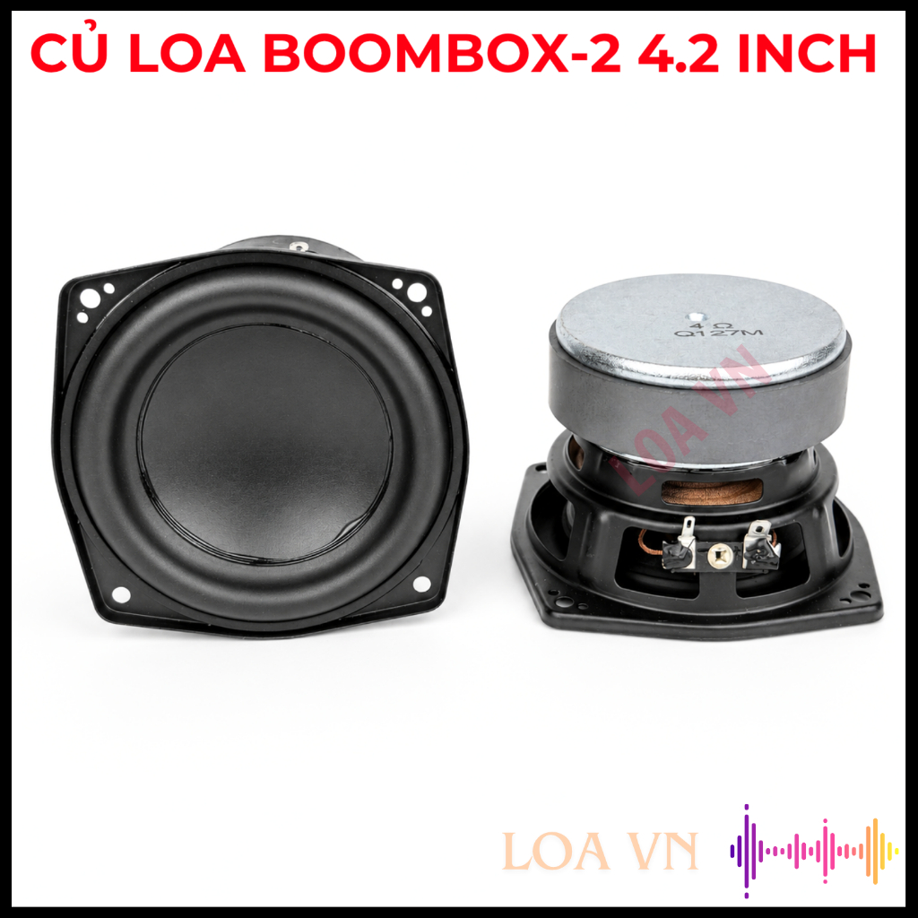 Củ loa mid bass 4.2 inch Boombox 2, bb2 , Cộng hưởng boombox 2 hàng chuẩn đẹp thay thế loa, diy loa