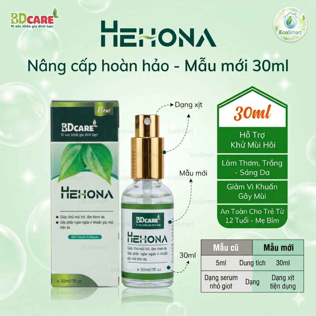 Serum Hehona BDCare - Khử hôi nách & hôi chân - 30ml