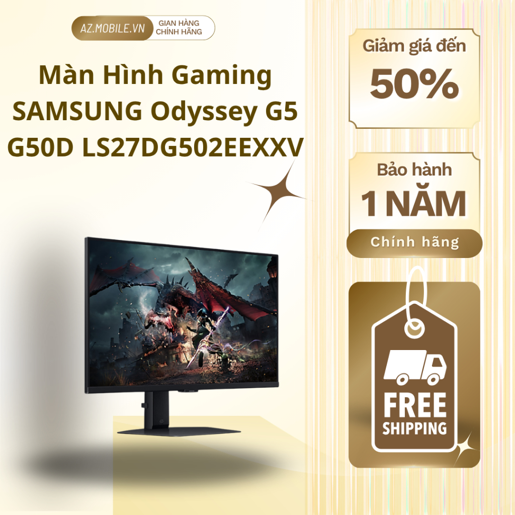 Màn Hình Gaming SAMSUNG Odyssey G5 G50D LS27DG502EEXXV (27 inch - IPS - 2K - 180Hz - 1ms)