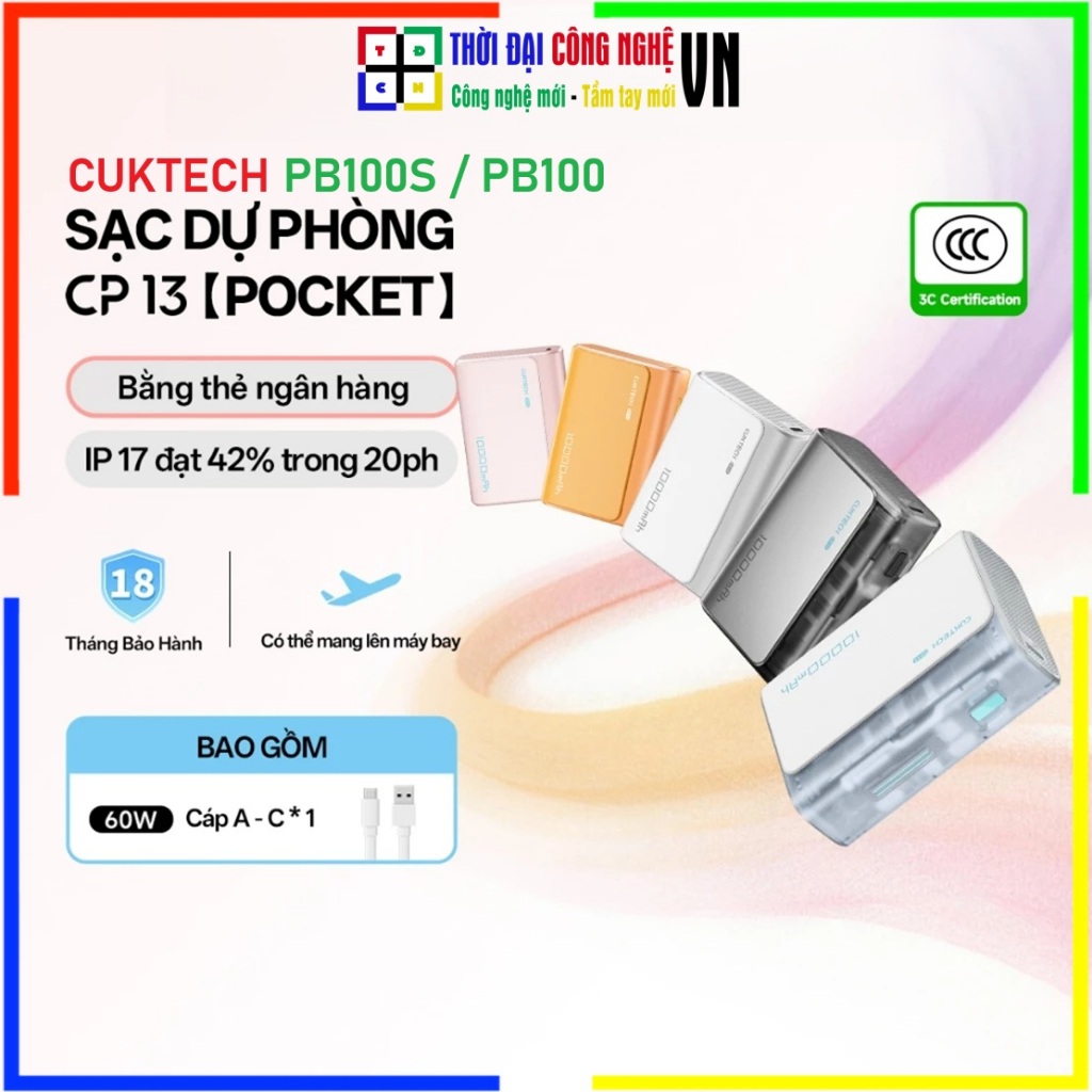 Pin Sạc Dự Phòng CUKTECH PB100S / PB100 10000mAh Sạc Siêu Nhanh 33W-100W - Hàng Chính Hãng Bảo Hành 