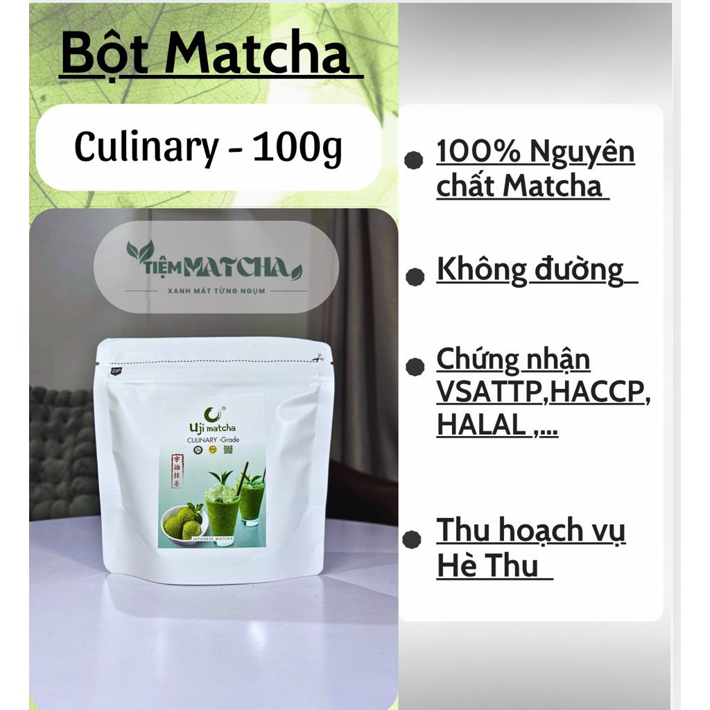 Bột Matcha Culinary 100gr // Thu hoạch vụ Hè Thu //Matcha Uji Nhật Bản