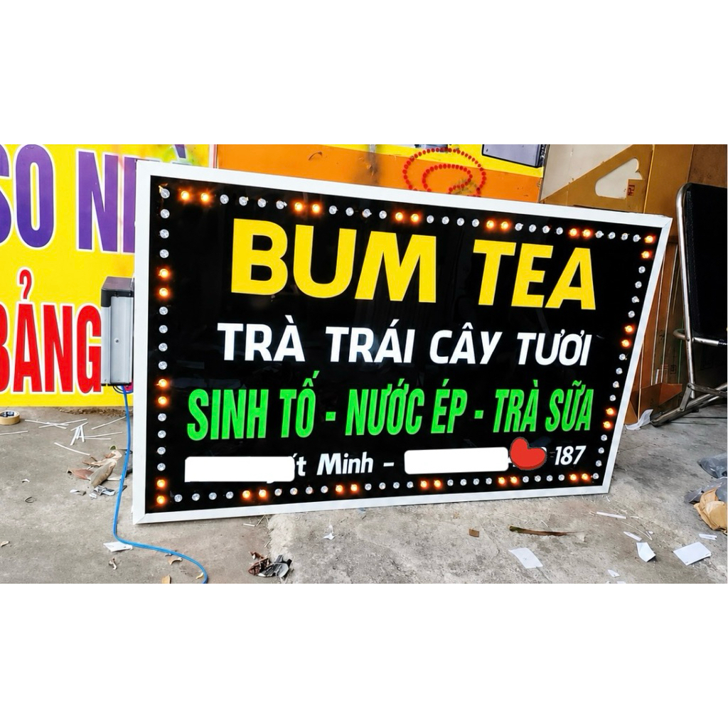 biển Đèn Mica Hắt Sáng , bảng hiệu đèn led 60x1m