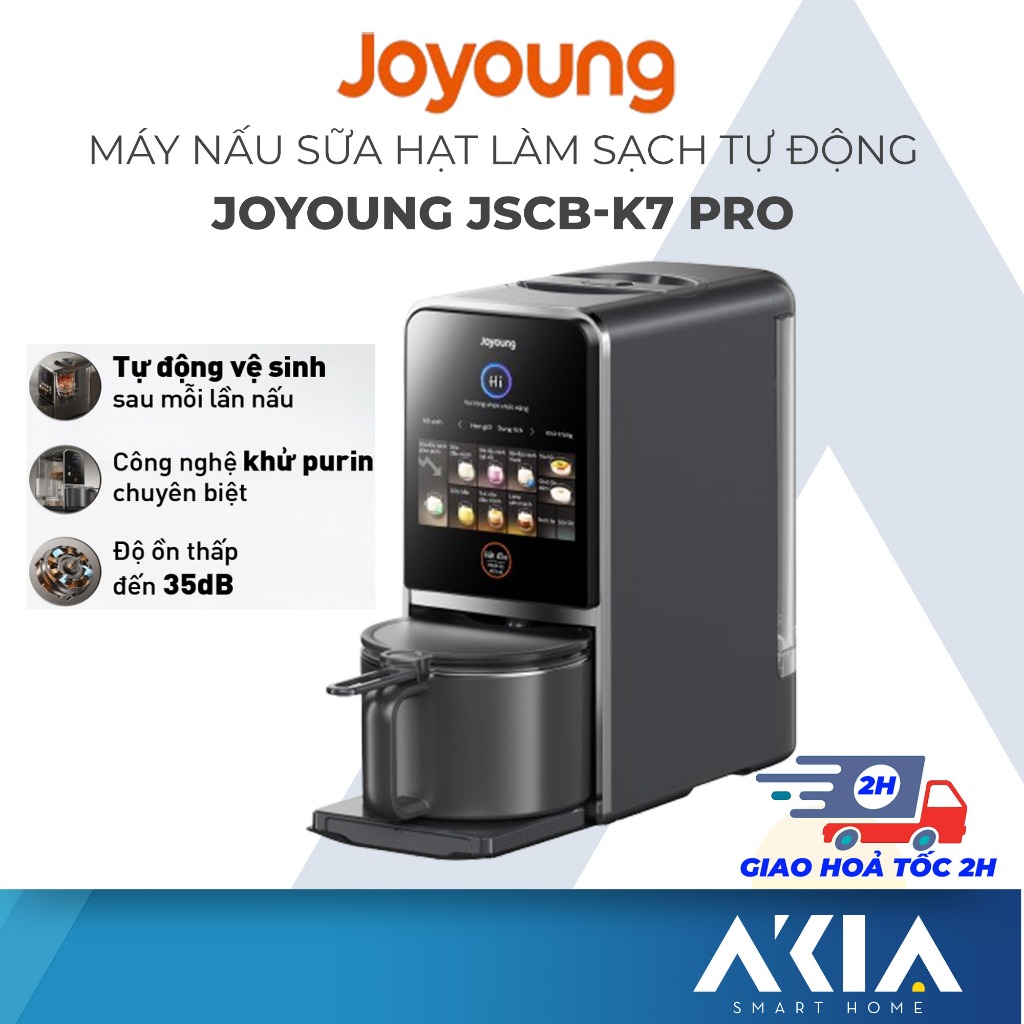 Máy nấu sữa hạt đa năng Joyoung JSCB-K7 PRO làm sạch tự động, giảm ồn, khử purin chuyên biệt