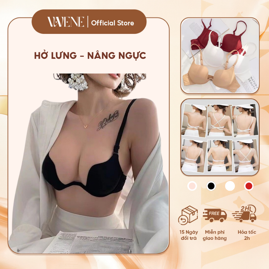 Áo lót NÂNG NGỰC Vanvene AL403 áo ngực khoét sâu chữ U chuyên dụng mặc váy áo hở lưng gợi cảm