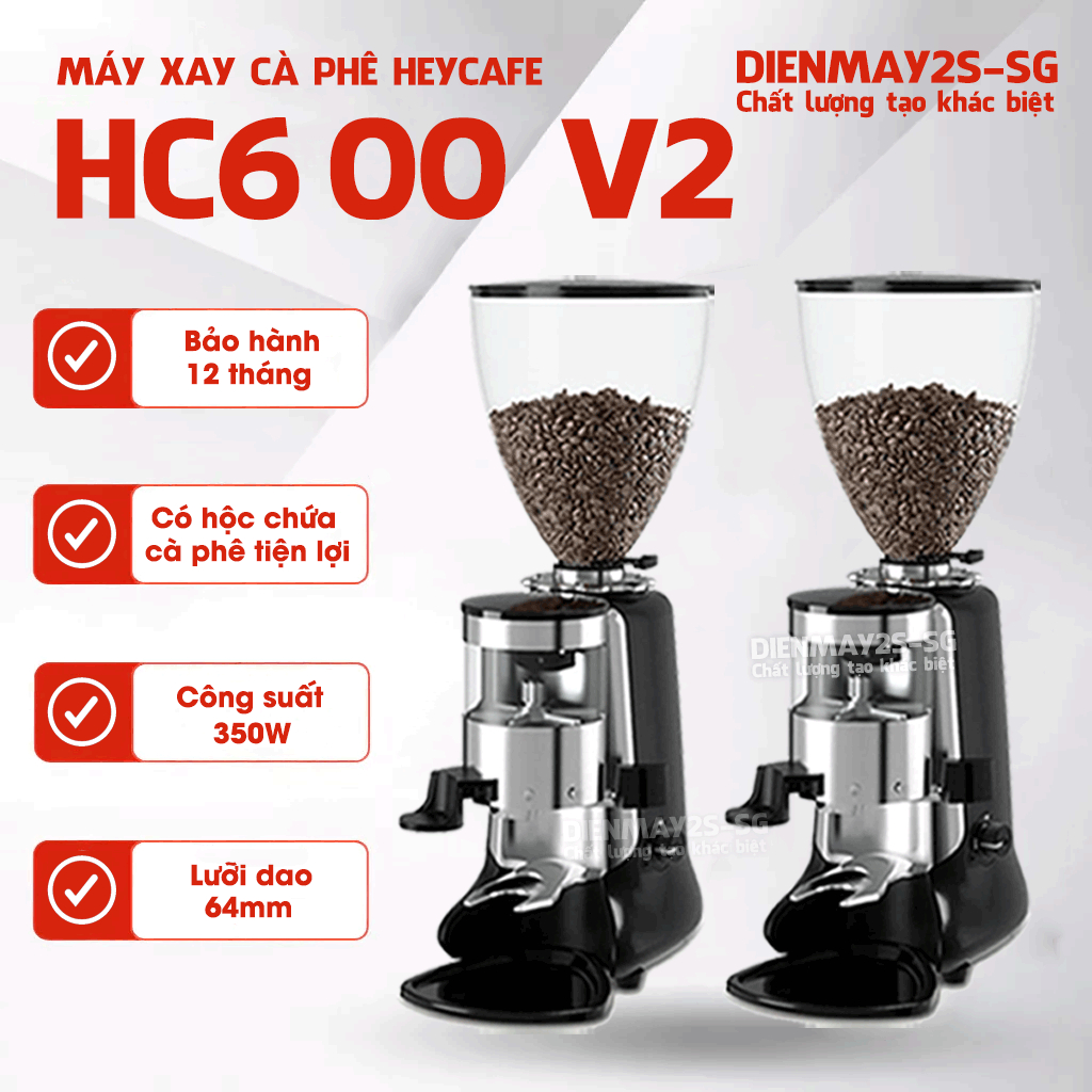 Máy Xay Cà Phê Heycafe HC600 V2 Mới Nhất 2026 - Dòng Máy Xay Quốc Dân Được Ưa Chuộng Sử Dụng Nhiều N