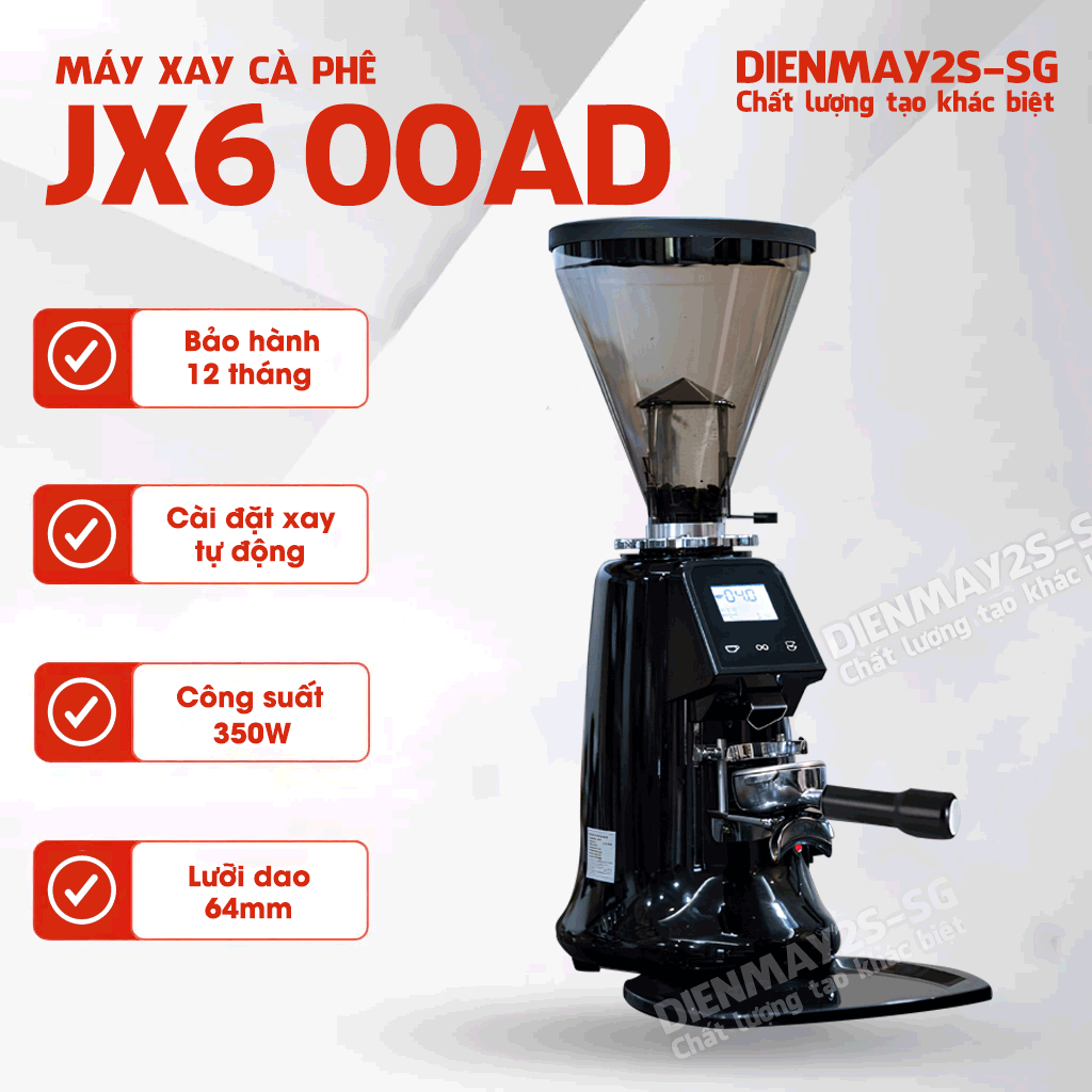 Máy Xay Cà Phê JX600AD Tự Động - Hỗ Trợ Đếm Số Ly Chuyên Nghiệp - Xay Liên Tục Bán Hàng - Bảo Hành 0