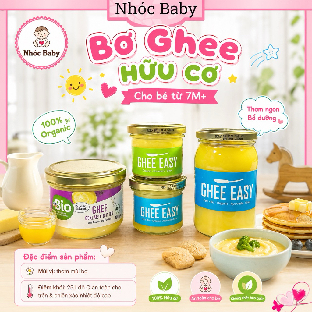 Bơ Ghee hữu cơ dmBio, EASY cho bé 7m+