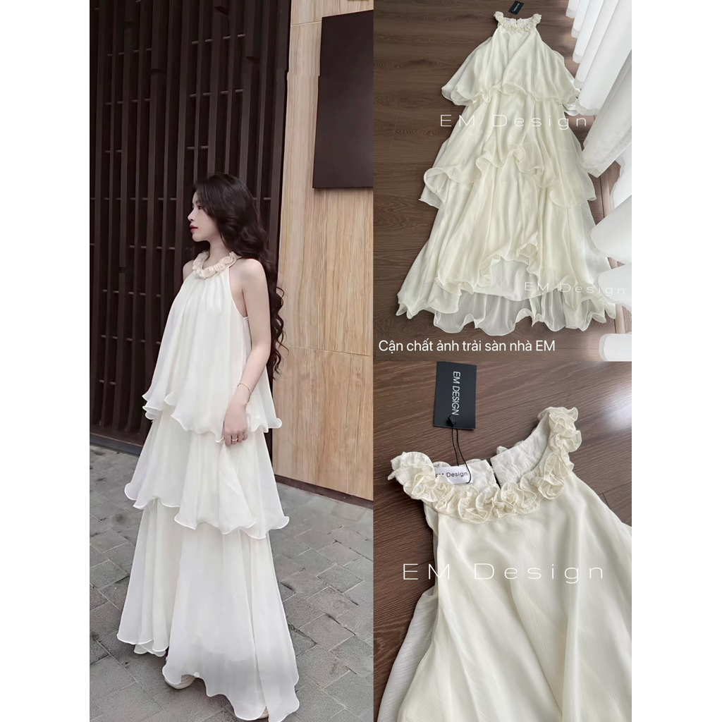 [EM Design] Váy maxi thiết kế cổ yếm trẻ trung thanh lịch