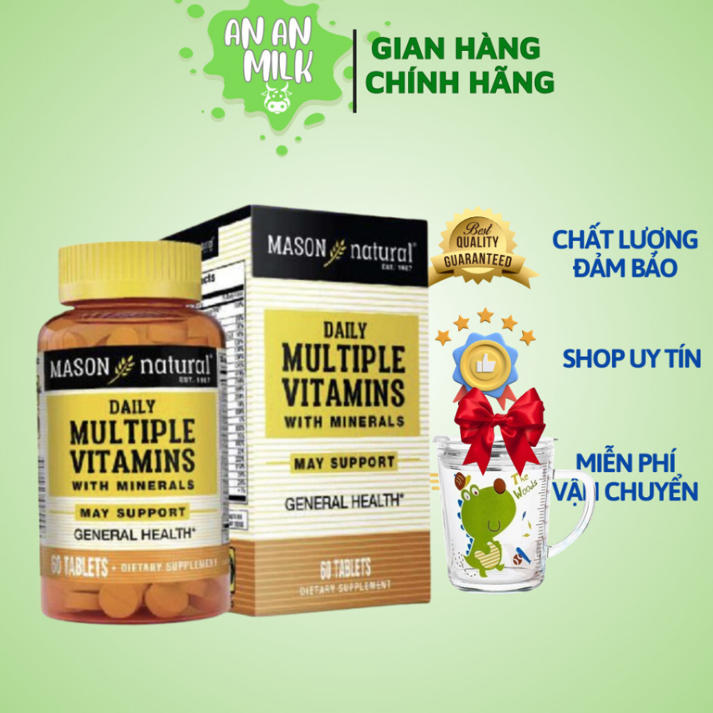 [NHẬP KHẨU] Viên Uống MASON Hỗ Trợ Sức Khoẻ Tổng Quát Natural Daily Multiple Vitamins Whith Minerals