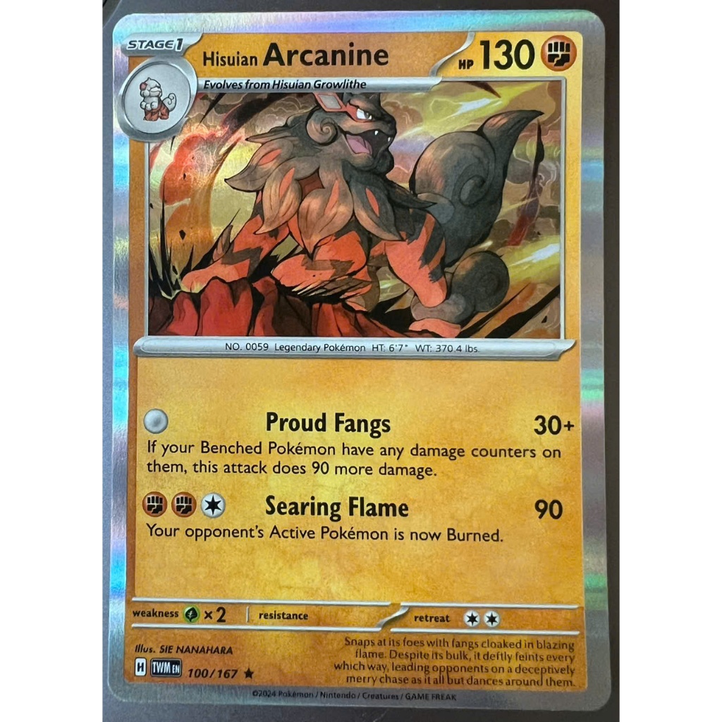 [1812252P] Pokemon Hisuian Arcanine 100/167 Twilight Masquerade