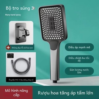 Bộ sen tắm tăng áp dạng vuông lớn, lưu lượng nước lớn, 3 chế độ phun — sen tắm dùng để tắm