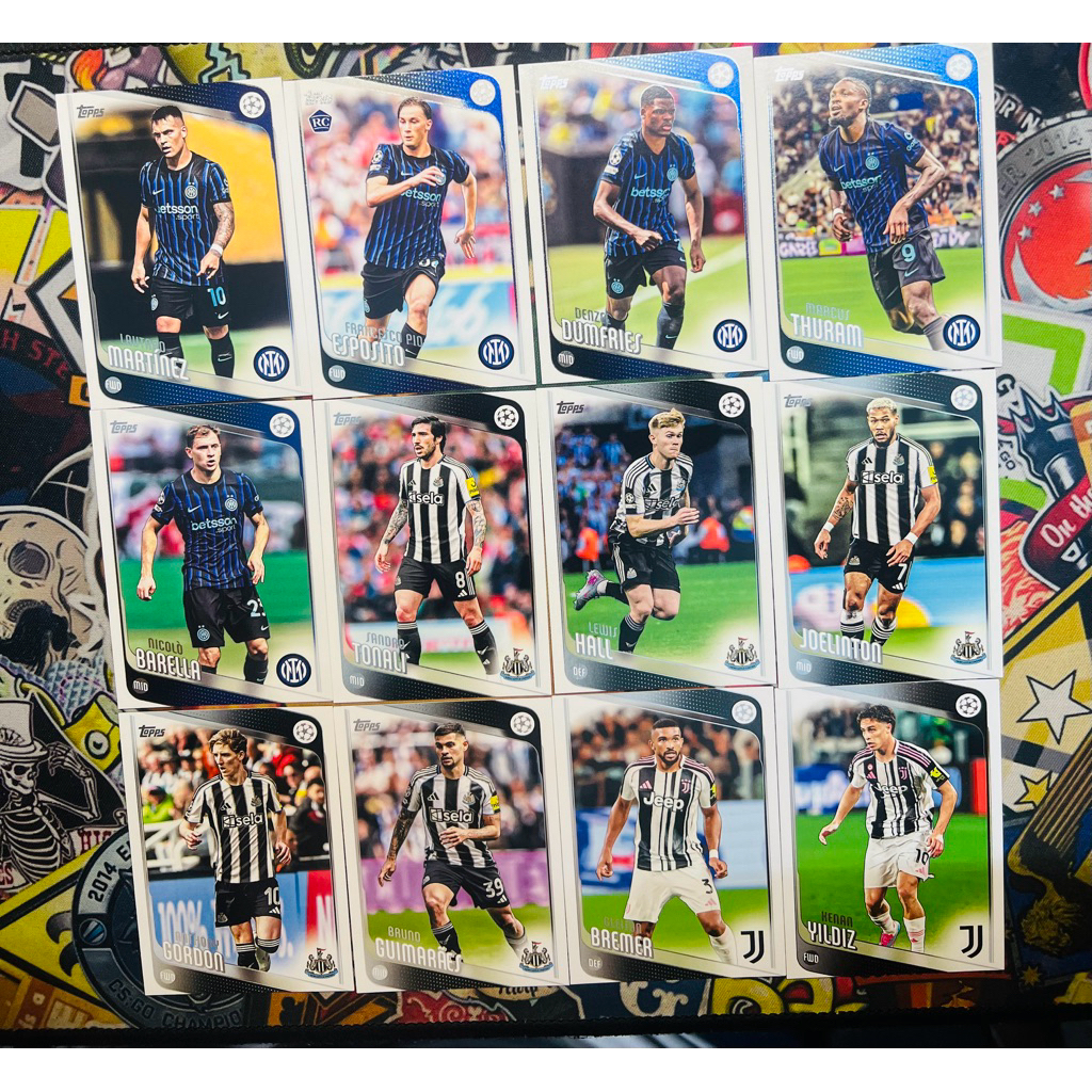 Thẻ bóng đá Base Juventus,Inter Milan Topps UCC 2025/26