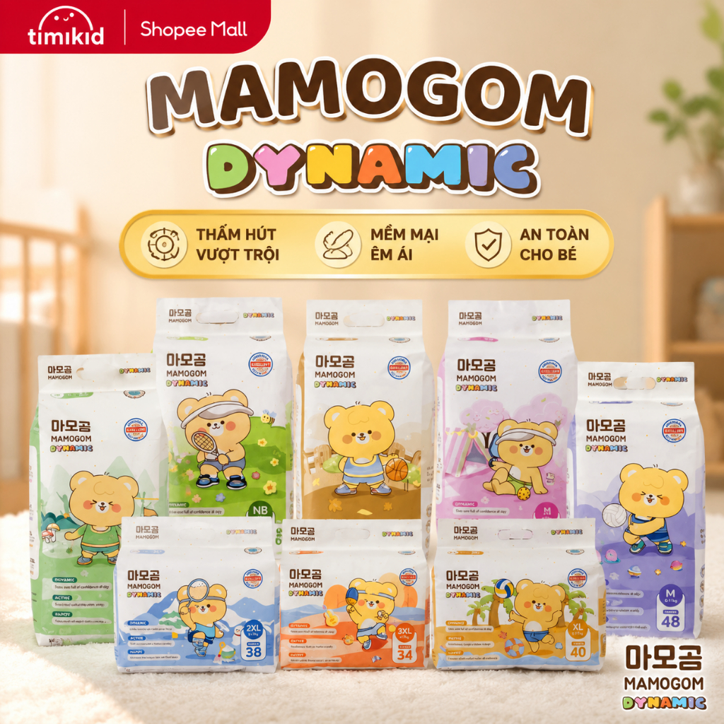 [Bản nâng cấp] Bỉm MAMOGOM Chính Hãng mẫu mới Dynamic Chun 4 Chiều, K Vết HằnCó Chứng Nhận Dermatest