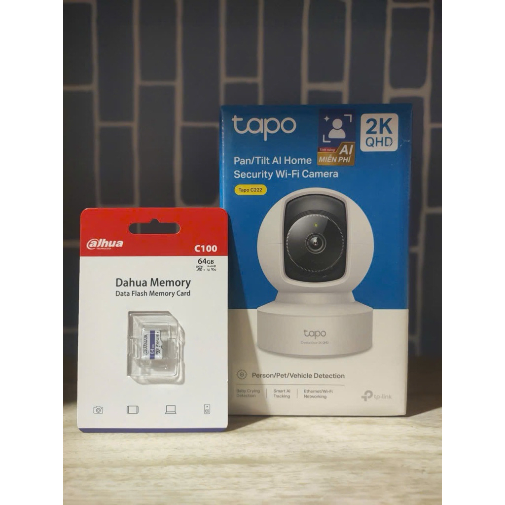 combo camera tapo  c222 + thẻ nhớ 64gb