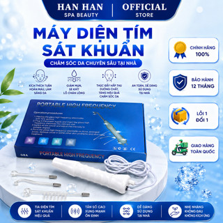 Máy Điện Tím Cầm Tay Sát Khuẩn, Kháng Viêm | Sau Nặn Mụn Kháng Viêm Máy Có 4 Đầu Thay Thế