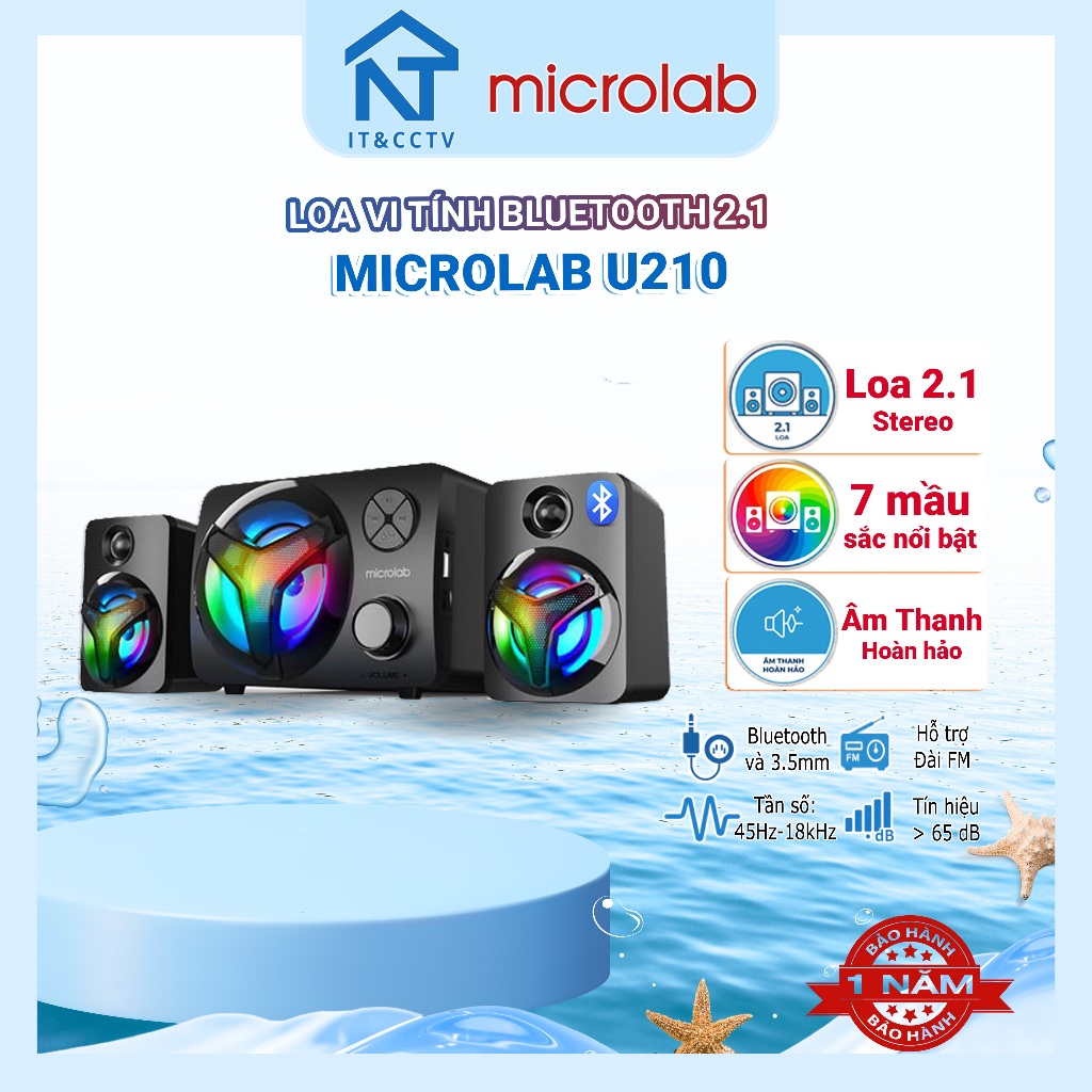 [Chính Hãng] Loa Vi Tính Microlab U210 RGB 2.1 – Loa Sub Bass Mạnh, Đèn LED RGB Cho PC Laptop